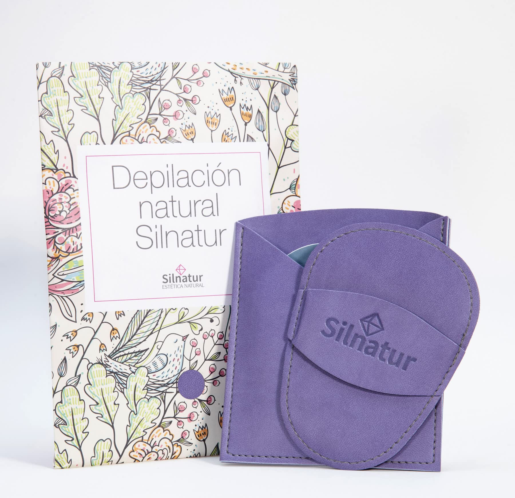 Silnatur Hair Removal Mitt | Lilac Color | Includes 12 Replacement Discs | Silnatur, different hair removal: healthy, simple and painless