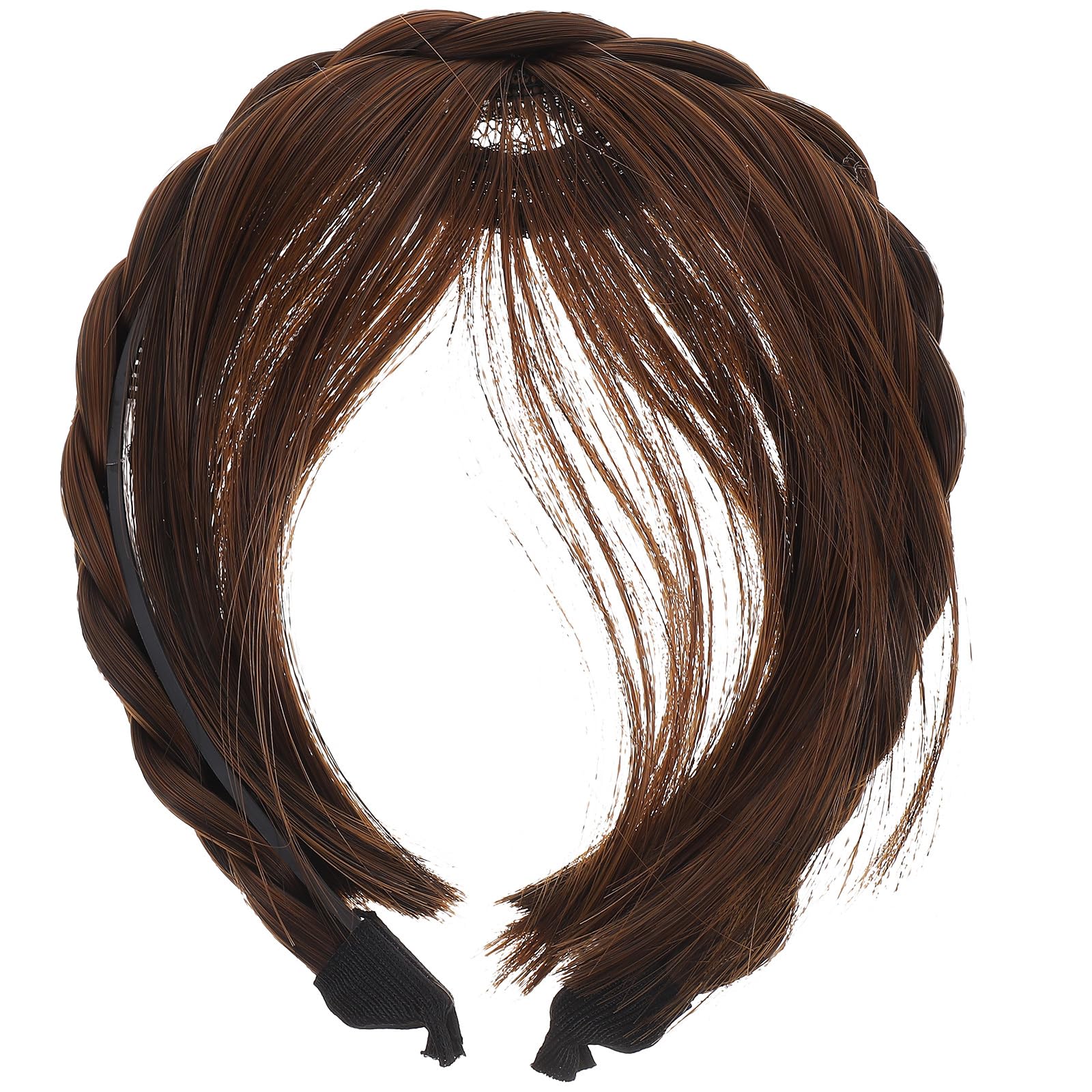 Beaupretty Fringe Hair Bangs Synthetic Wigs Headband Hair Extensions for Women Girls(Light Brown)