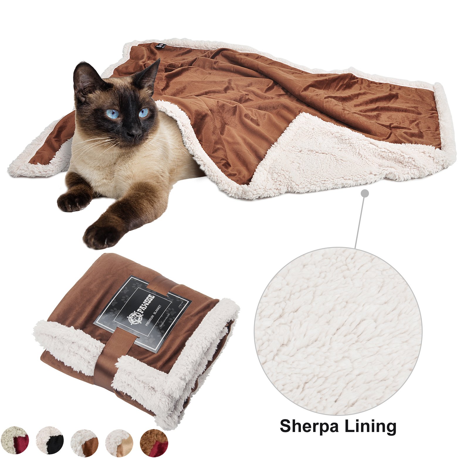 Puppy Blanket,Super Soft Sherpa Dog Blankets and Throws Cat Fleece Sleeping Mat for Pet Small Animals 45x30 Brown