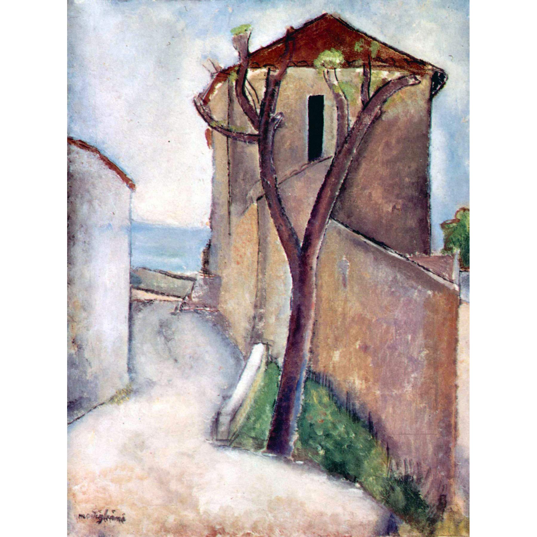 Wee Blue Coo Amedeo Modigliani Tree House Old Master Art Painting Canvas Print