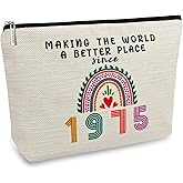 51st Birthday Gifts for Her Women, Happy 1975 51st Birthday Decorations Makeup Bag, Anniversary 51 Year Old Gift Ideas for Wife, Sister, Mom, Aunt, Cosmetic Travel Pouch for Mothers Day, Christmas
