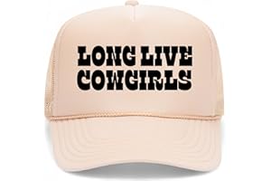 BROTHER TRUCKERS Long Live Cowgirls Trucker Hat | Vintage Cowboy Cute Girly Western Funny | Premium Mesh Foam Snapback Hat for Men & Women