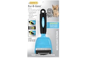 Westminster Pet Ruffin' It Fur-B-Gone Pet Deshedding Tool, Small, Great for Dogs & Cats