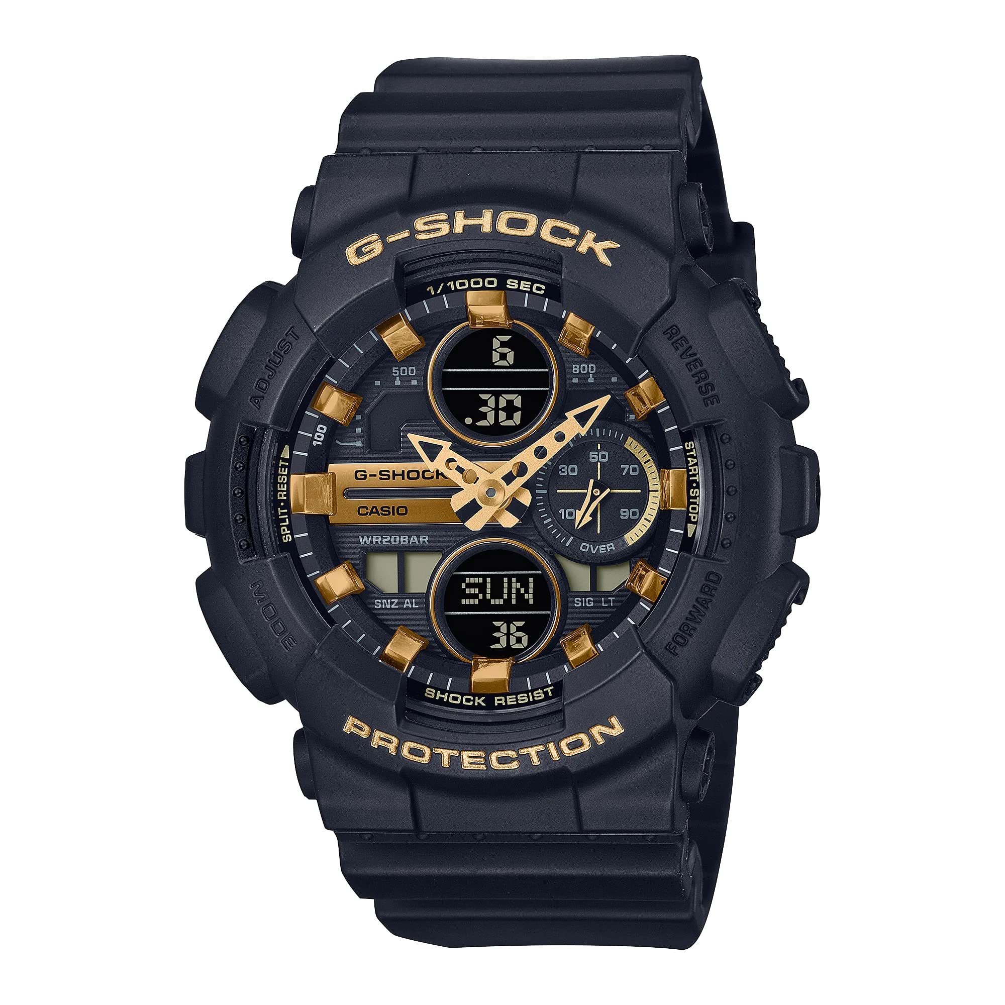 Casio Unisex 49.00mm Quartz Watch with Black Analogue - Digital dial and Black Plastic/Resin Strap Strap GMA-S140M-1AER