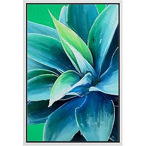 SIGNWIN Framed Canvas Wall Art Tropical Succulent Plant...