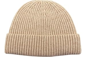 ROYBENS Swag Wool Knit Cuff Short Fisherman Beanie for Men Women, Winter Warm Hats