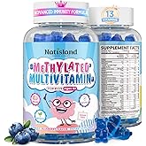 Kids Methylated Multivitamin - MTHFR Multivitamin for Kids & Teens 4+, L Methylfolate & B12, 13 Vitamins, Vegan Omega-3, Zinc, Probiotics & Elderberry, Immune Support, Brain Health, Sugar-Free