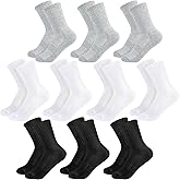 Kids Crew Socks Girls Cushioned Athletic Socks Boys Dress Sock Sports School Uniform 10 Pairs 4-14 Years