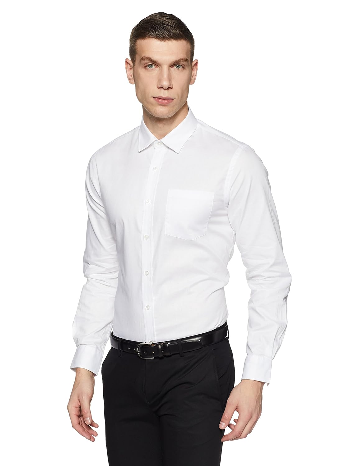 arrow men's plain slim fit formal shirt