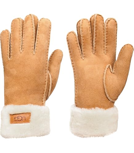 UGG Men's 3 Point Genuine Leather Gloves with Microfur Lining and