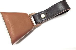 Auburn Leathercrafters Country Cow Bell with Strap - Durable Brass Bell with Bright Tone & Vintage Look - Easy On/Off with Leather Strap - Classic Farmhouse Style for Livestock
