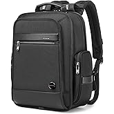 CROSSGEAR Business Laptop Backpack for Men Women, 20L Large Bookbag Travel TSA Approved Carry on Backpack Waterproof Casual Daypack 15.6" Professional Computer Bag with Thicker Compartments, Black