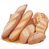 Woration 6pcs Fake Bread Set Decoration Realistic Loaves Artificial French Loaf Dessert Faux Food for Home Kitchen Bakery Display Photography Prop
