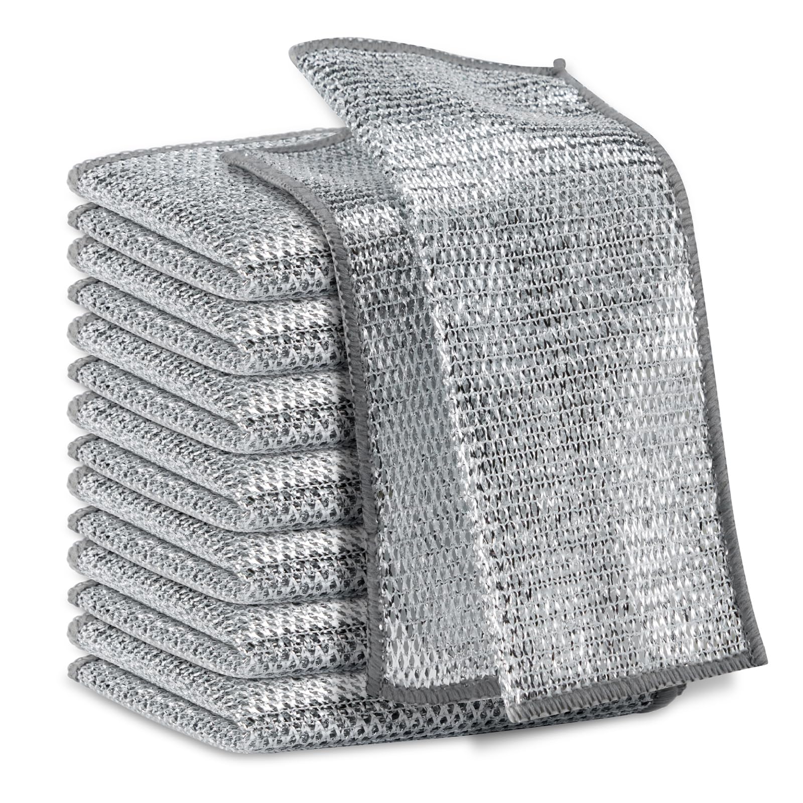 Photo 1 of DyPinYise 5Pcs Non Scratch Wire Dishcloth, Multipurpose Wire Dishwashing Rags, Steel Metal Wire Cloth Mesh Miracle Cleaning Cloths for Kitchen, Dishes
