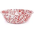 Crow Canyon Home Enamelware Medium Basin, 8 quart, Red/White Splatter (Single)
