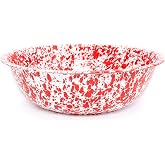 Enamelware Medium Basin, 8 quart, Red/White Splatter (Single)