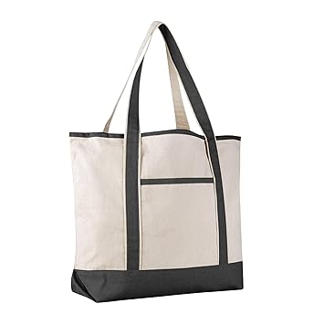 extra large canvas tote bags with zipper