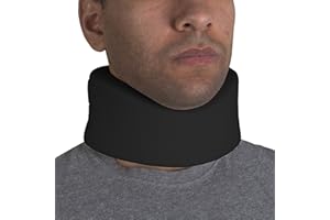OTC Cervical Collar, Soft Contour Foam, Neck Support Brace, Black Narrow 2.5" Depth, Medium