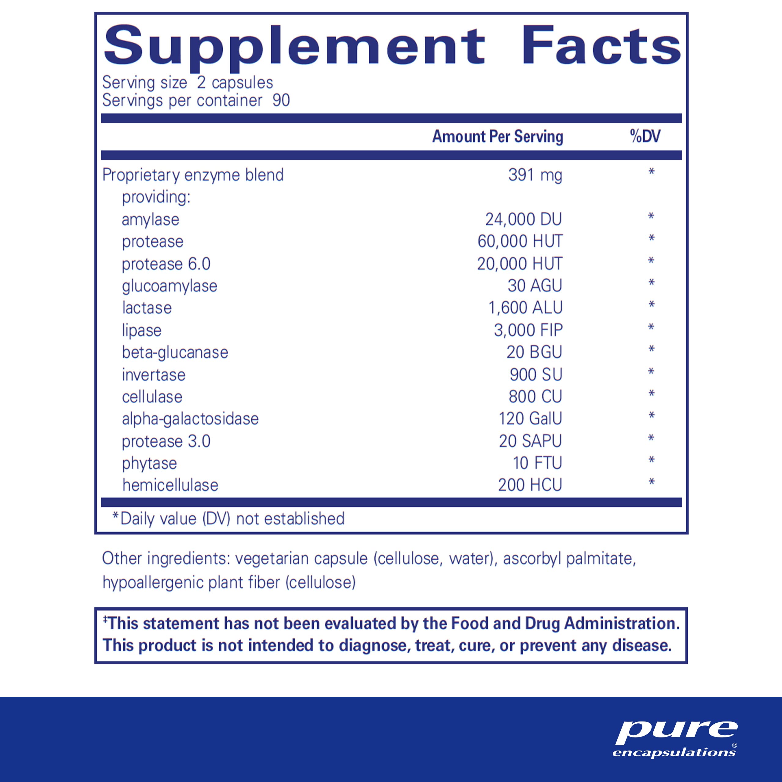Pure Encapsulations Digestive Enzymes Ultra Vegetarian Digestive