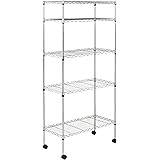 AmazonBasics 5-Shelf Shelving Unit on Wheels - Chrome