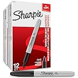 Sharpie Lot de 24 marqueurs permanents à pointe fine Noir