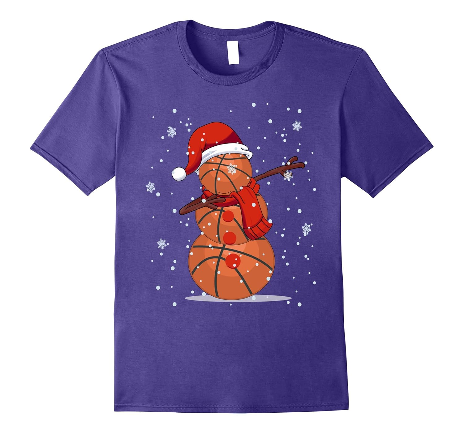 Basketball Dabbing Snowman t shirt Christmas-Rose