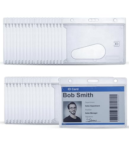 2 Badges Porte-Carte D'Identité - Support Vertical Plastique Souple - Bleu Clair