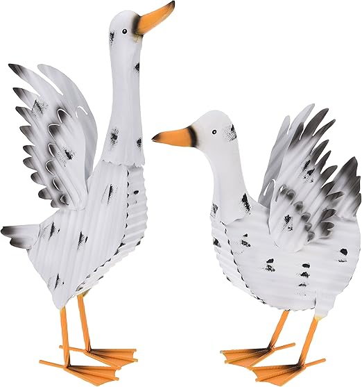 Anatra Bianca In Metallo Modello A Scelta Amazon It Giardino E Giardinaggio