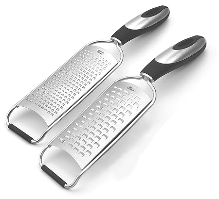 Jamie Oliver Grob- und Feinreibe Reibenset, Kunststoff/Edelstahl, Schwarz, 30 x 6.8 x 1.5 cm
