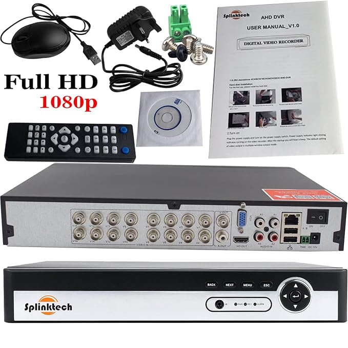 Splinktech 16 Channel DVR XVR Recorder Security System Amazon.co.uk