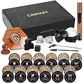 23Pcs Whiskey Smoker Kit with Torch-12 Wood Chips, Ice Ball Mold, Cocktail Smoker Infuser Kit, Old Fashioned Drink Smoker Kit, Birthday Bourbon Whiskey Gifts for Men,Husband,Dad,Him(No Butane)