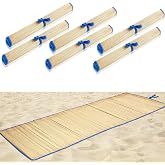 Straw Beach Mat Non Slip Straw Foldable Lightweight Multi-Purpose Mat for Sunbathing Floor Yoga Picnics Camping Party Festivals Outdoor Activities