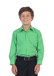Gioberti Big Boys' Long Sleeve Dress Shirt, Green, 8