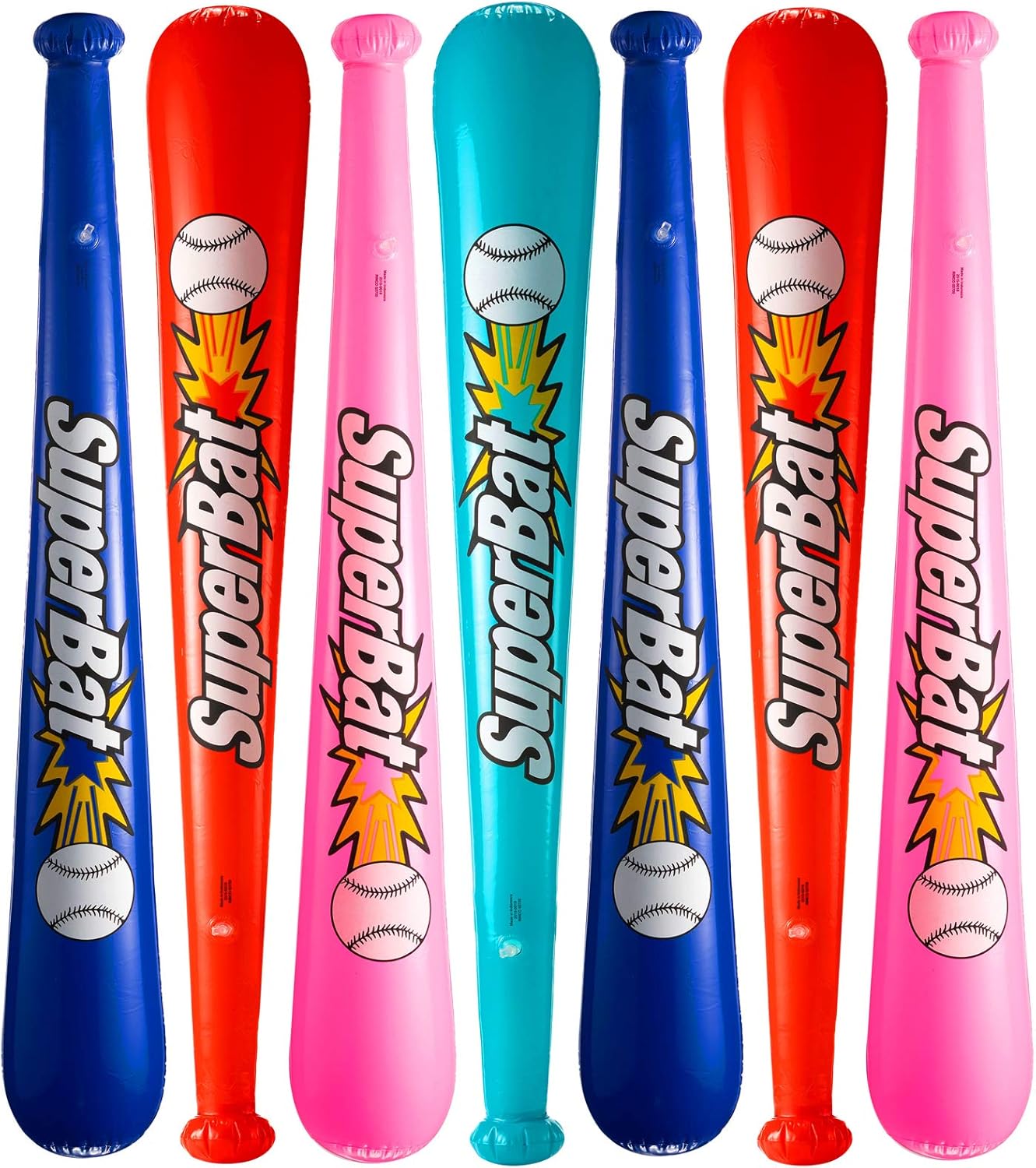 Bedwina Inflatable Baseball Bats in Bulk - (Pack of 12) - Giant 42 Inch Baseball Party Favors for Kids, Sports Theme Toy Party Supplies and Birthday Party Decorations: Toys & Games