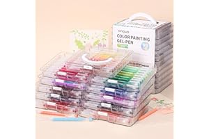 99 Colors Gel Pens With Case for Adult Coloring & Journaling - 0.6mm Fine Point, Quick-Dry No Bleed Ink for Professional Art,