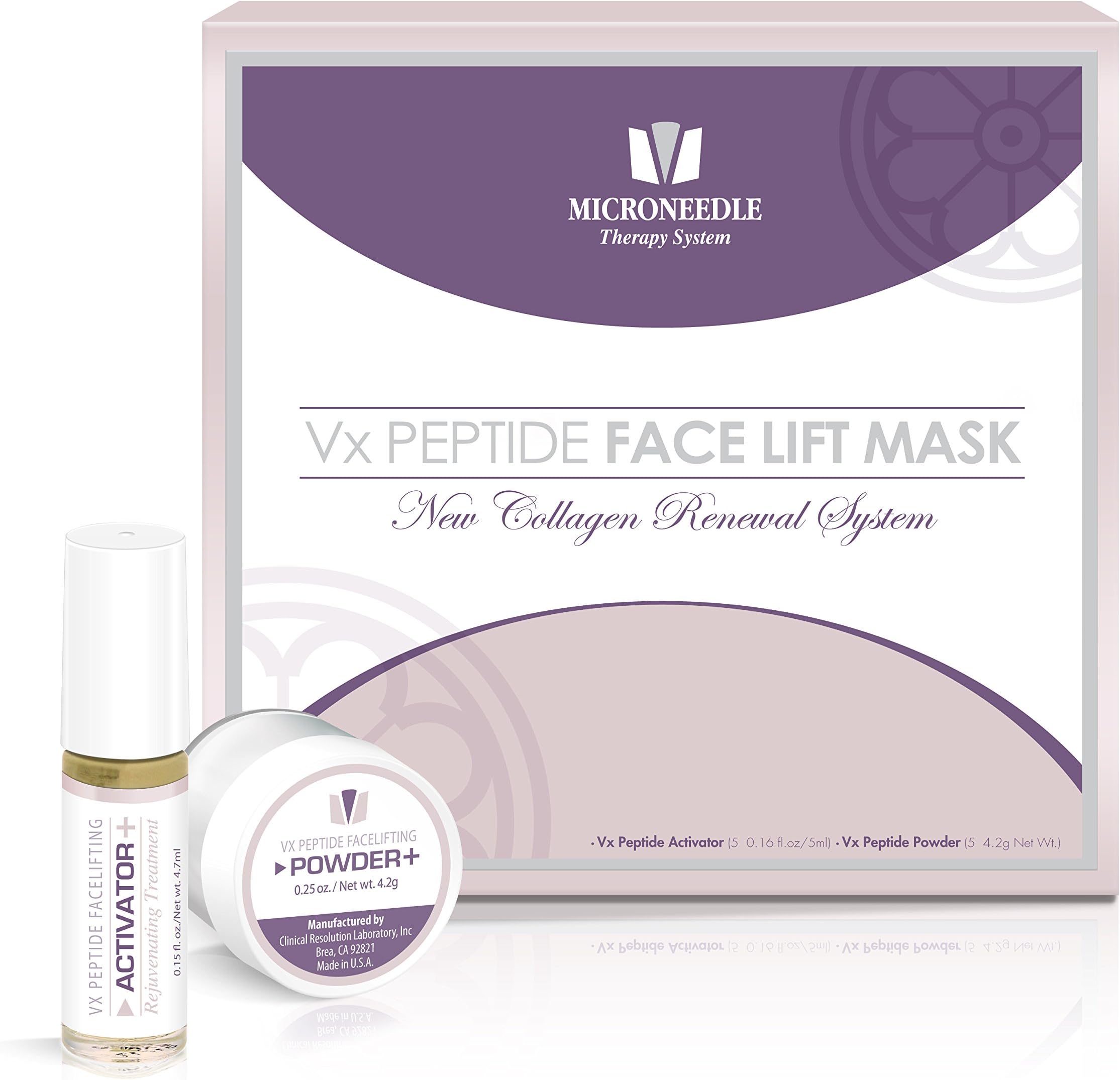 CRL VX Peptide Face Lift Masks 5 Packs, Hydrogel Mask Anti Aging, Treatment Face Mask for Aging Skin, Fine Lines/Wrinkles, Enlarged Pores, Dryness, Lifting Hydrating - M