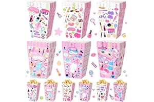 Gueevin 24 Pcs Sleepover Popcorn Boxes Women Makeup Spa Storage Holder Party Container for Birthday Gift Wedding Pajama Slumber Sleep over Party Favors Supplies Decorations