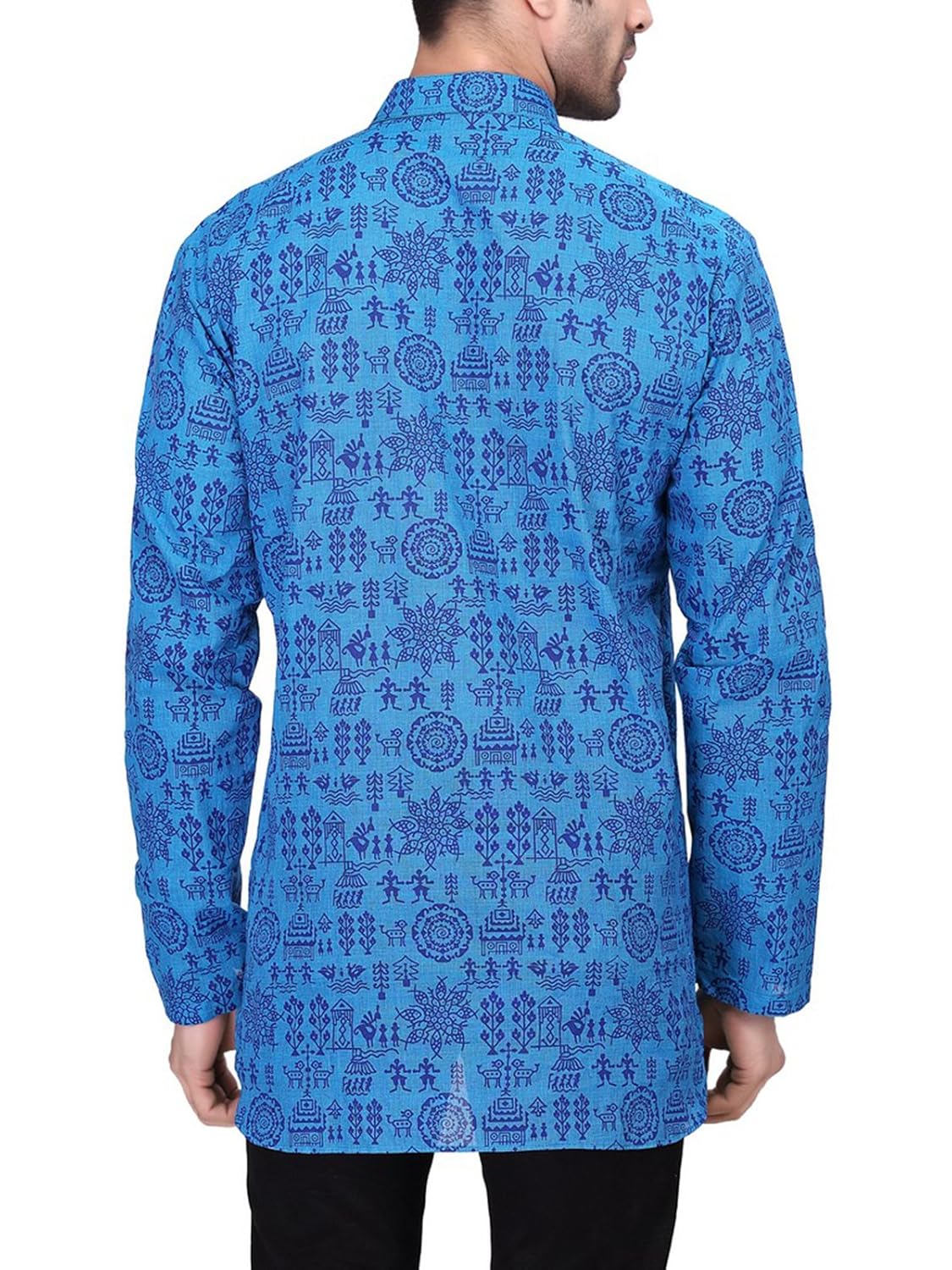 rg designers men's full sleeve short kurta d6578bluewarli &hellip;