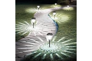 Ensenior 16-Pack Solar Lights Outdoor, 14.17" Auto ON/Off 6500K LED Solar Garden Lights for Pathway, Yard, Patio, Walkway, Planter, Waterproof, Energy-Efficient Landscape Lighting