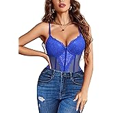 Avidlove Lingerie for Women Sexy Lace Bodysuit Deep V Teddy Lingerie One Piece Mini Babydoll
