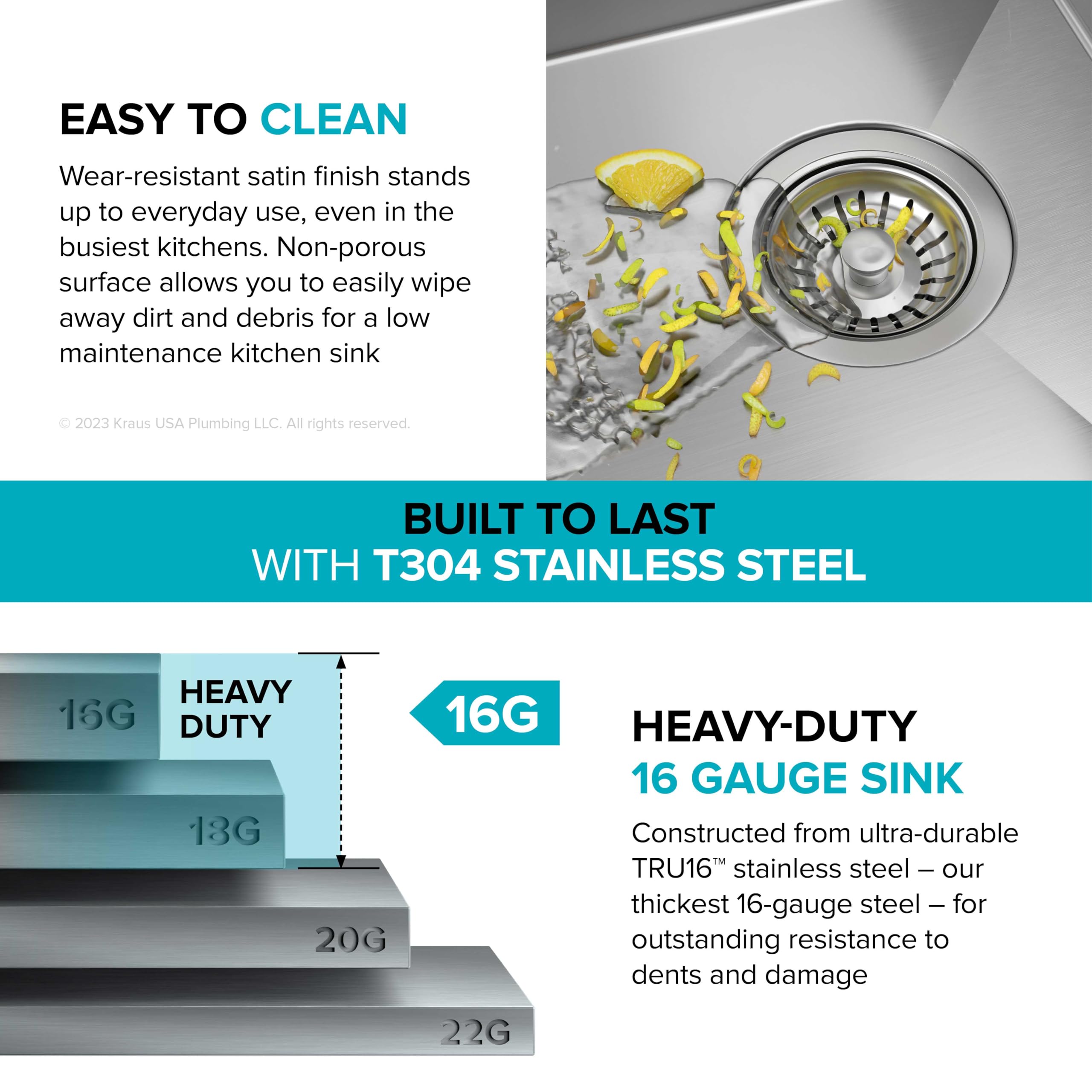 KRAUS Kore 32-Inch Undermount Workstation 16 Gauge Single Bowl Stainless Steel Kitchen Sink with Accessories, KWU110-32