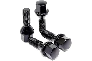 VERITEK PERFORMANCE Set of 20 Veritek 14x1.5mm Black Wheel Lug Bolts for Aftermarket Custom Wheels Conical Seat 2.16 Inch 28mm Shank 17mm Hex