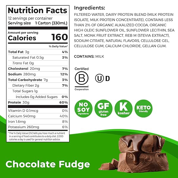 ORGAIN 30G HIGH PROTEIN SHAKE, DAIRY ISOLATE MILK PROTEIN, CHOCOLATE FUDGE, 5G BCAAS, 1G SUGAR PER SERVING, MEAL REPLACEMENT, READY TO DRINK, KETO FRIENDLY, GLUTEN-FREE 11 FL OZ (PACK OF 12)