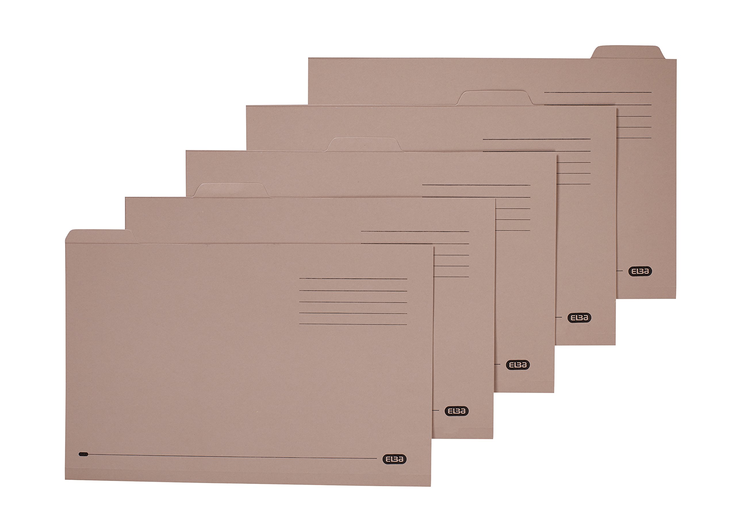 Elba Tabbed Folder Recycled Heavyweight 290gsm Foolscap Buff Ref 20612 [Pack of 100]