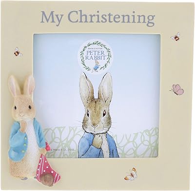 Beatrix Potter Peter Christening Photo Frame - Handmade Handpainted