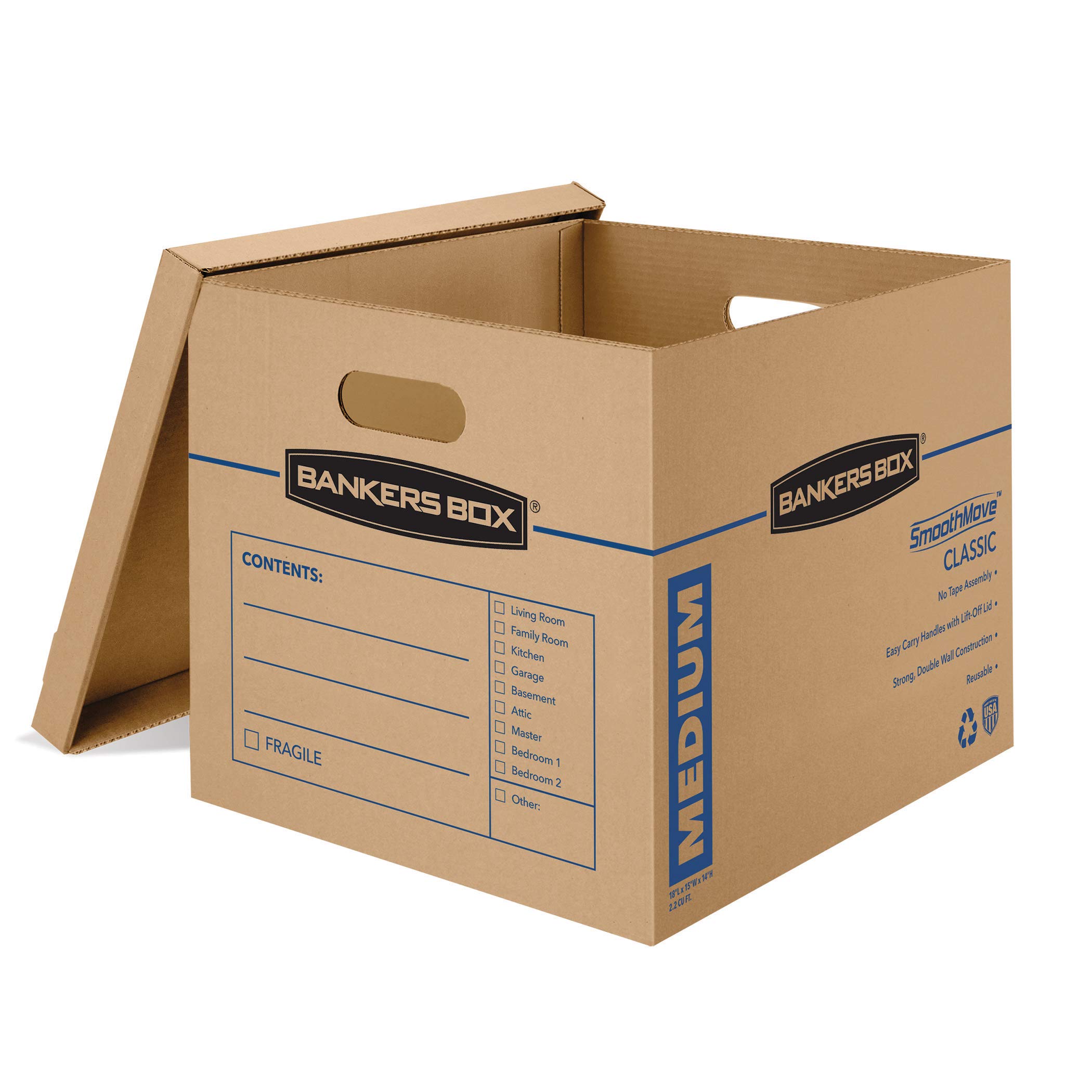 thumbnail image 2 of Bankers Box Medium Classic Moving Box 20 Pack, Reinforced Handles, Tape... 2 of 10