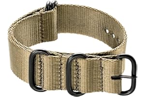 Ritche 18mm 20mm 22mm 24mm Military Ballistic Nylon Strap With Black Heavy Buckle Watch Band (Glossy Buckle)