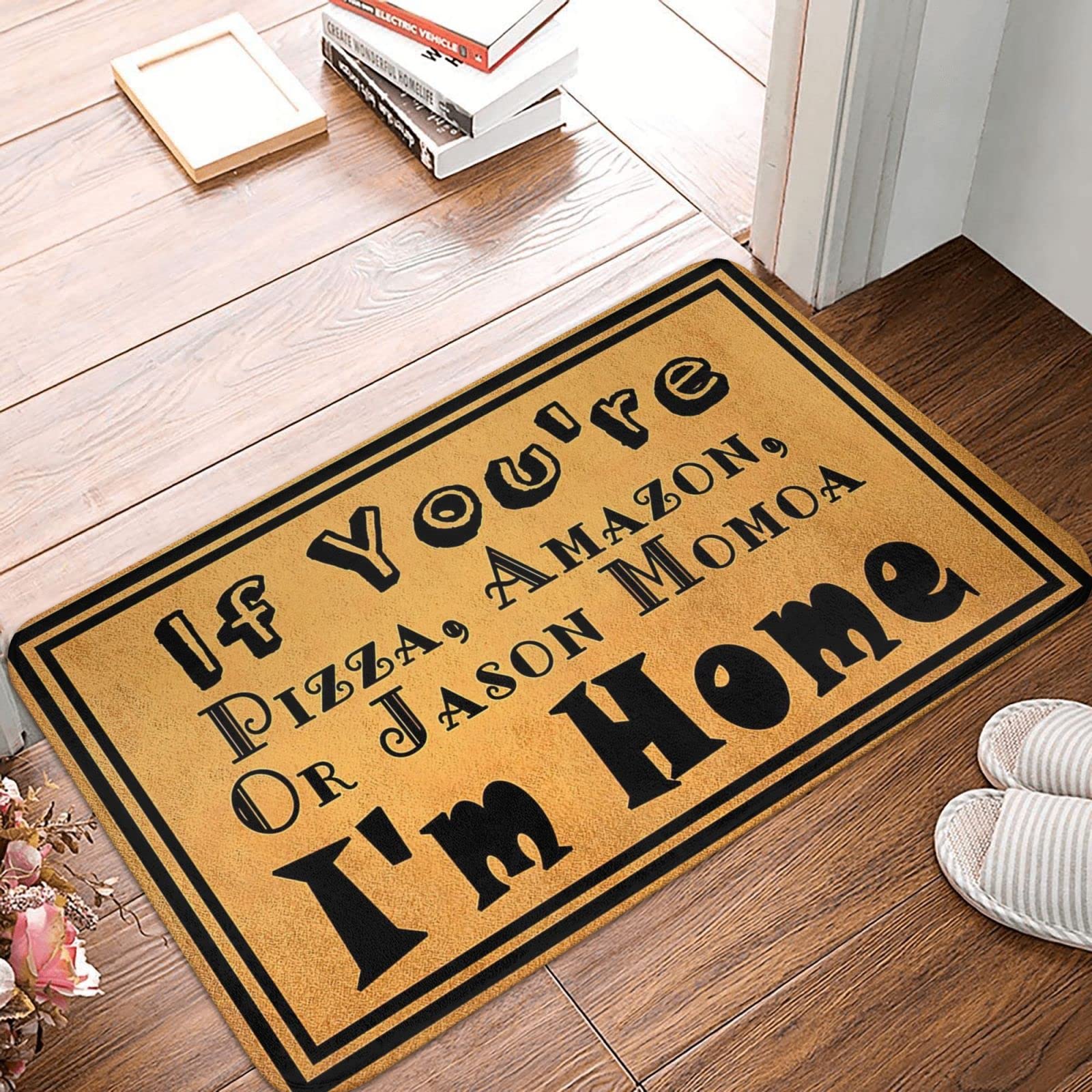 Photo 1 of *MINOR DAMAGE - USED*
Door Mats Outdoor If You're Pizza, Amazon, Or Jason Momoa I'm Home Doormat Indoor for Entryway,Welcome Mats for Front Door, Funny Classroom Decorations Mats Kitchen Mats 16x24 Inch