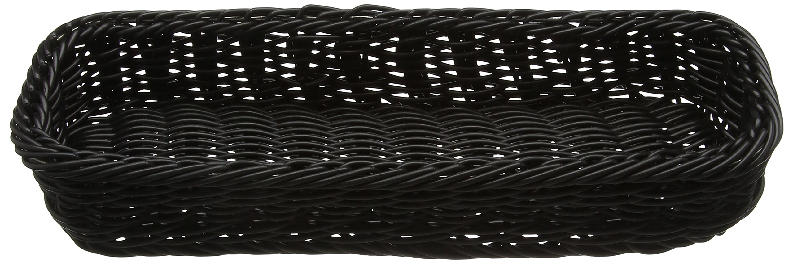 Genware NEV-PWB-3211BK Polywicker Display Basket, 32 cm x 11 cm x 5.5 cm, Black