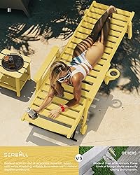 SERWALL Patio Chaise Lounge Chair, 5 Positions